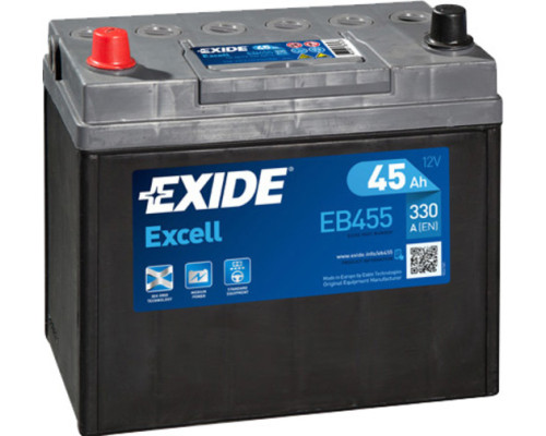 EXIDE 6СТ-45 Аз Excell EB455 (+/-) 