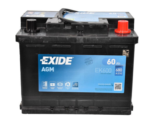 EXIDE Start-Stop AGM 6СТ-60Ah АзЕ 680A (EN) EK600 