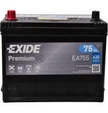 EXIDE Premium 6СТ-75Ah Аз ASIA 630A (EN) EA755